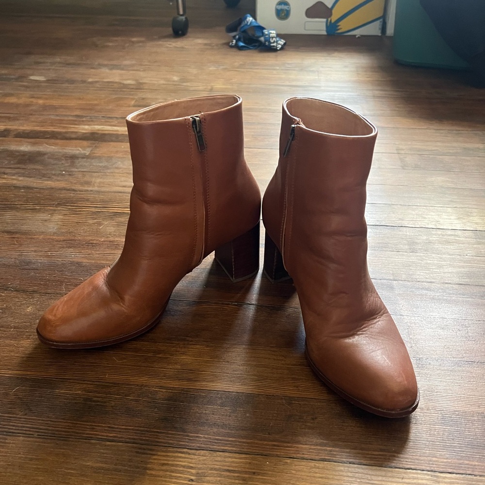 Madewell Tan Leather Heeled Boots